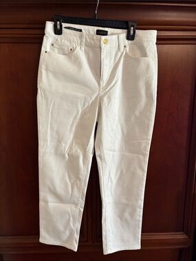 Talbots White womens Slim Straight Jeans